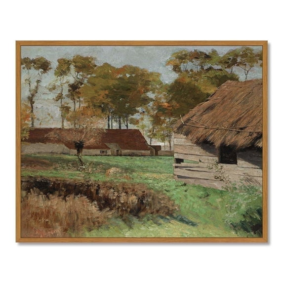 Drsoum Vintage Countrysid Framed Wall Art Classic Retro Barn Landscape Rustic Wall Prints Farmhouse Kitchen Bathroom Office Decor 8x10in Natural Framed