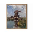 thumbnail image 1 of Drsoum Vintage Countrysid and Rivulet Wall Art Classic Retro Windmill Village Landscape Rustic Wall Prints Farmhouse Kitchen Bathroom Office Decor - 8x10in Nature Framed, 1 of 6