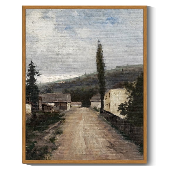 Drsoum Vintage Countryside Road Canvas Wall Art 11x14in Nature Framed Farmhouse Retro Wall Prints Bathroom Office Decor