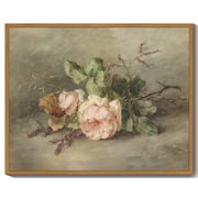 Drsoum Vintage Floral Wall Art Classic Retro Flower Wall Prints Modern Farmhouse Kitchen Bathroom Office Decor - 8x10in Nature Framed