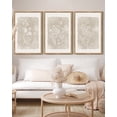 thumbnail image 1 of Drsoum Vintage Flower Wall Decor 16x24in3pcs Natural Framed Minimalist Floral Artwork Ready to Hang Hallway Home Office, 1 of 6