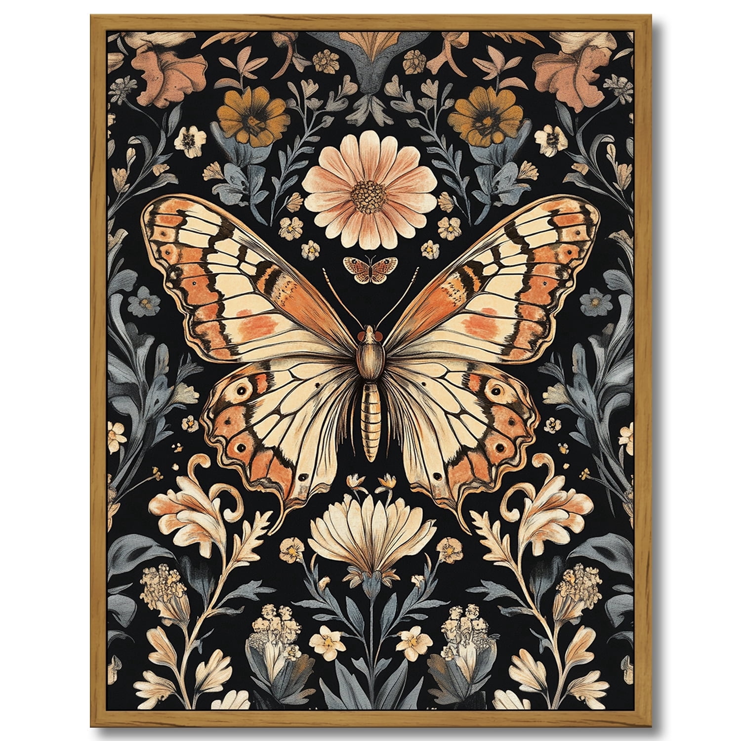 Drsoum Vintage Flowers Butterfly Canvas Prints Home Decor Painting ...