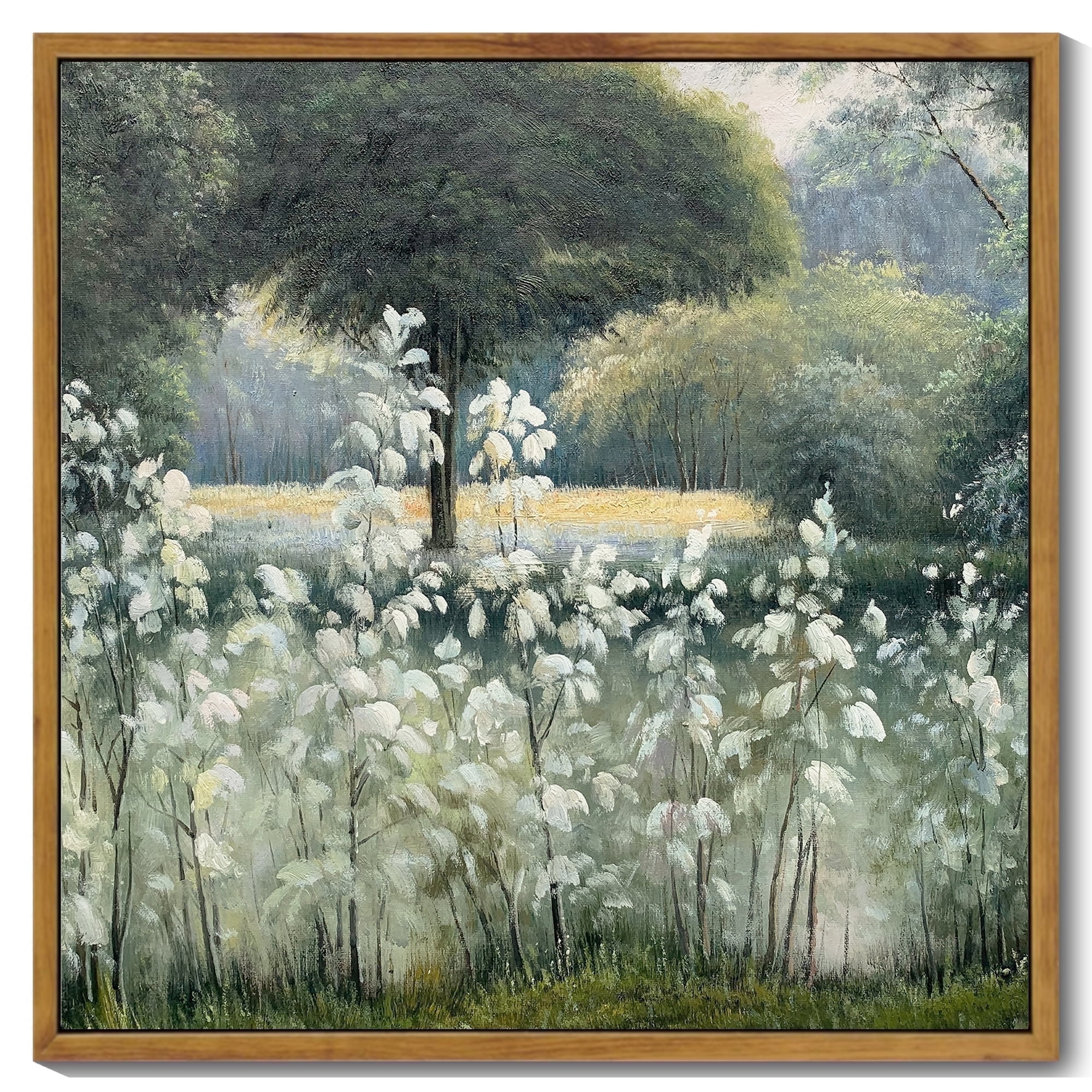 Drsoum Vintage Forest Landscape Canvas Wall Art 16x16in Natural Framed ...