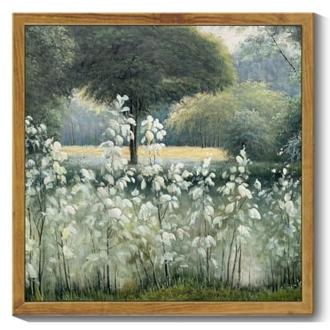 Drsoum Vintage Forest Landscape Canvas Wall Art Pond Classic Wall Prints Modern Farmhouse Kitchen Bathroom Office Decor 10x10in Natural Framed