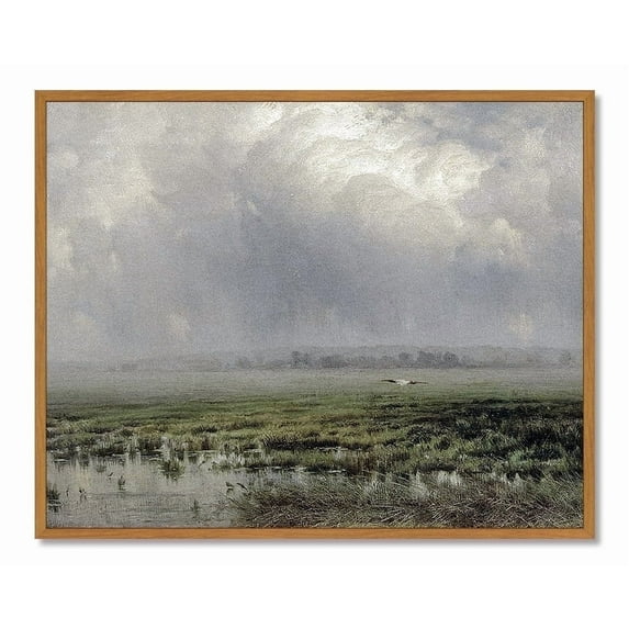 Drsoum Vintage Grassland Cloud Wall Art Rustic Retro Framed Countryside Sky Prints Farmhouse Classic Decorations for Living Room Bedroom 8x10in Natural Framed