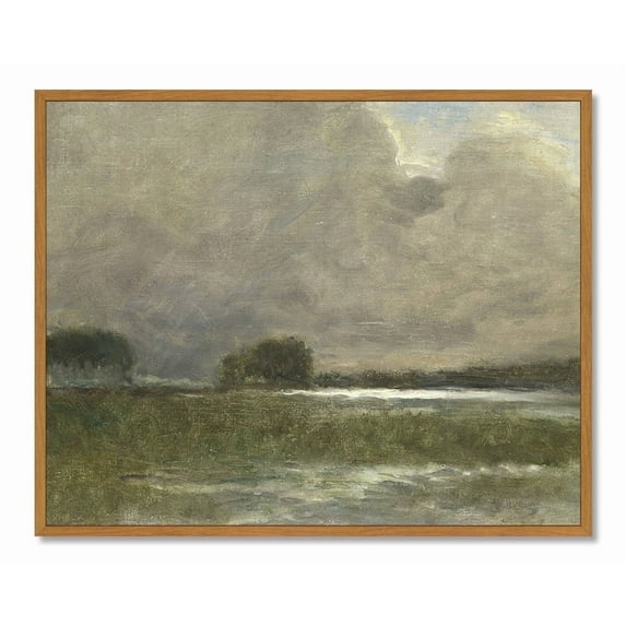 Drsoum Vintage Grassland Wall Art Rustic Retro Framed Nature Cloud Landscape Prints Farmhouse Classic Decorations for Dining Room Bedroom 8x10in Natural Framed