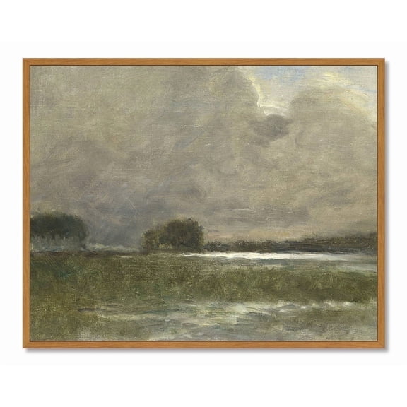 Drsoum Vintage Grassland Wall Art Rustic Retro Framed Nature Cloud Landscape Prints Farmhouse Classic Decorations for Dining Room Bedroom 8x10in Natural Framed