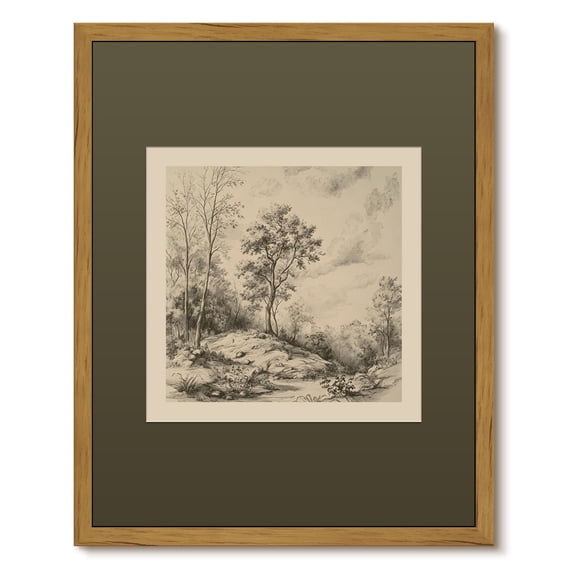 Drsoum Vintage Landscape Framed Canvas Wall Art 8x10 Inch