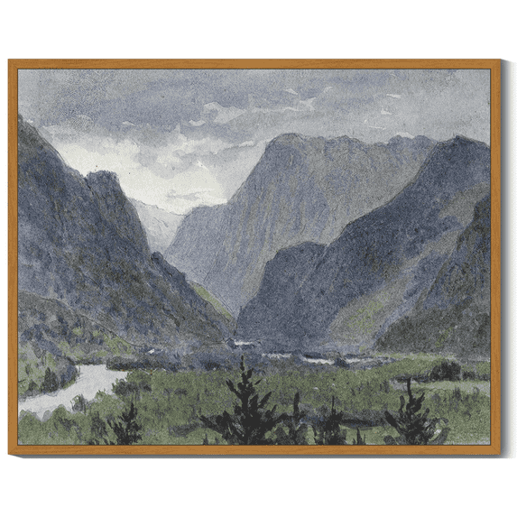 Drsoum Vintage Landscape Framed Canvas Wall Art Retro Village Prints Modern Kitchen Bathroom Office Decor 8x10in Natural Framed