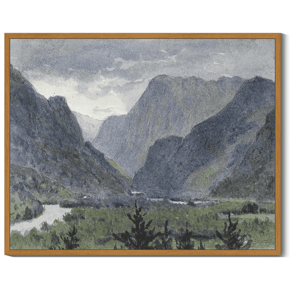 Drsoum Vintage Landscape Framed Canvas Wall Art Retro Village Prints Modern Kitchen Bathroom Office Decor 8x10in Natural Framed