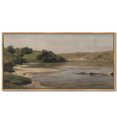 thumbnail image 1 of Drsoum Vintage Landscape Mountain River Decor for Bathroom Office Hallway Decor 8x16in Natural Framed, 1 of 7