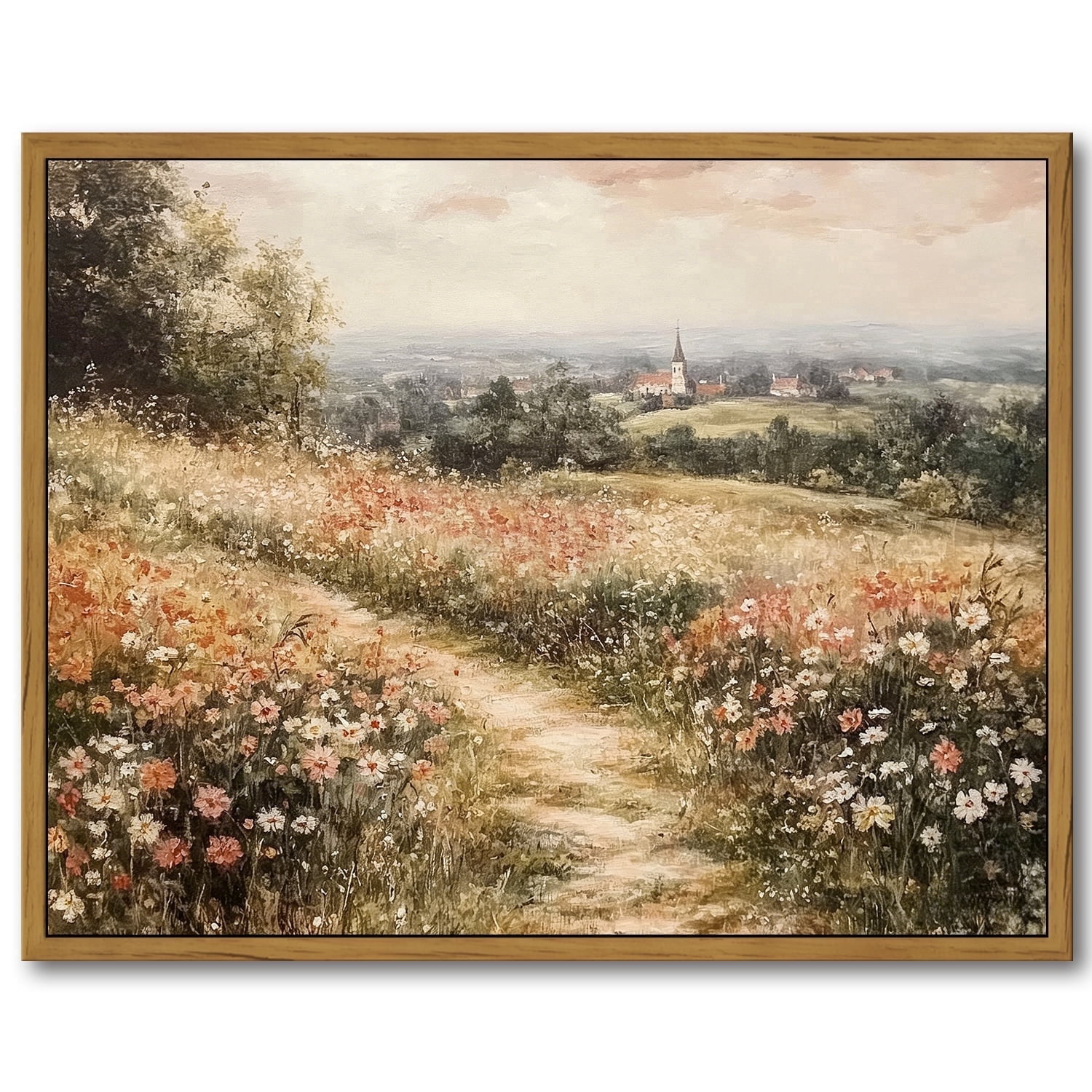 Drsoum Vintage Landscape Nature Country Wildflower Paintings Farmhouse ...