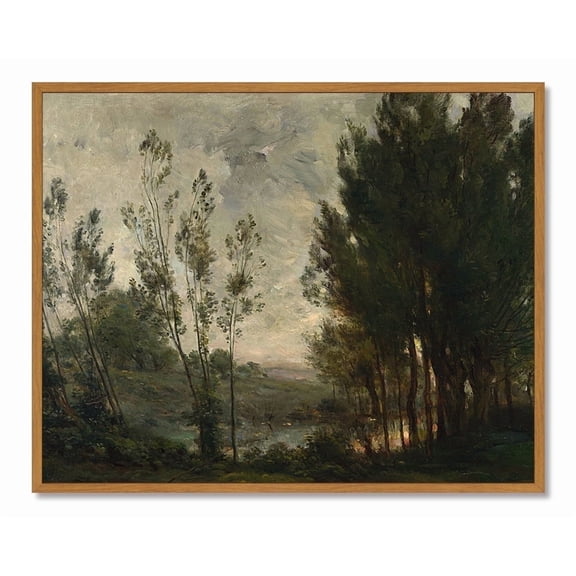 Drsoum Vintage Landscape Wall Art Rustic Farmhouse and French Country Decor for Living Room Kitchen Living Room Bedroom 8x10in Natural Framed