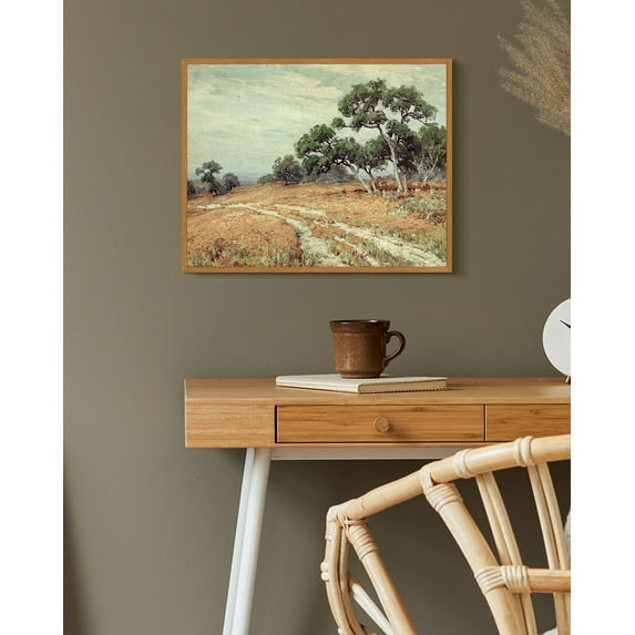 Drsoum Vintage Landscape Wall Prints Classic Retro Farmhouse Rustic Art 11x14in Natural Framed Decorations for Living Room Kitchen