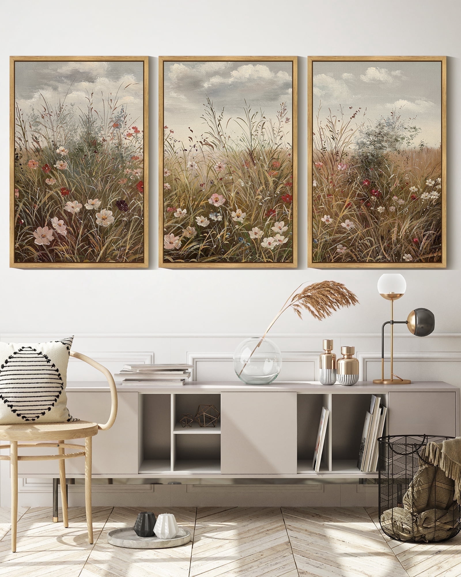 Drsoum Vintage Meadow Wildflower Field Wall Prints Classic Retro ...