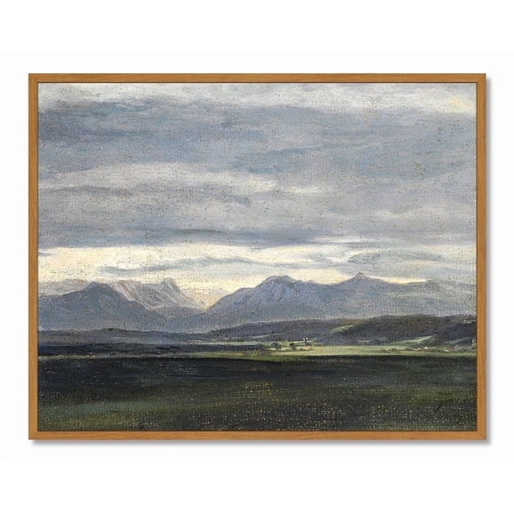Drsoum Vintage Mountain Clouds Wall Art Prints Classic Retro Farmhouse Rustic Landscape Decorations for Living Room Kitchen 8x10in Natural Framed