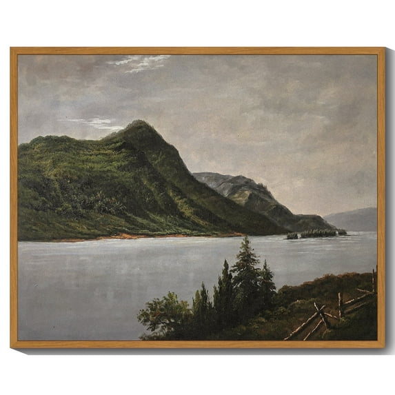 Drsoum Vintage Mountain River Scenery Wall Art Landscape Canvas Wall Art Hallway Bathroom Office Decor - 8x10in Nature Framed