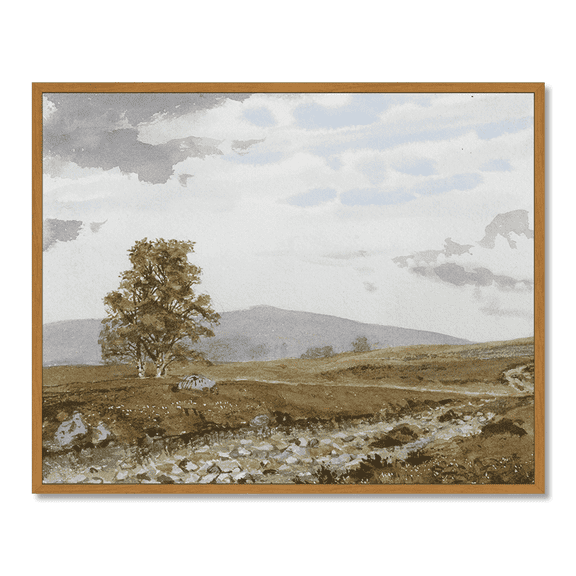 Drsoum Vintage Prairie Wildflower Wall Art Rustic Retro Farmhouse Landscape Prints Classic Decorations for Living Room Bedroom 8x10in Natural Framed