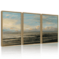 thumbnail image 1 of Drsoum Vintage Retro Coastal Classic Paints Rustic Farmhouse Landscape Wall Art 16x24in3pcs Natural Framed Kitchen Bathroom Kitchen Decor, 1 of 7