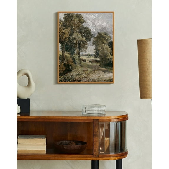 Drsoum Vintage Rustic Farmhouse Decorations Landscape Wall Art 11x14in Natural Framed Classic Retro Scenic Prints for Living Room Bedroom