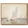 thumbnail image 1 of Drsoum Vintage Sailboats Sea Landscape Wall Art Fishing Boat Classic Wall Prints Modern Farmhouse Kitchen Bathroom Office Decor - 8x10in Nature Framed, 1 of 5