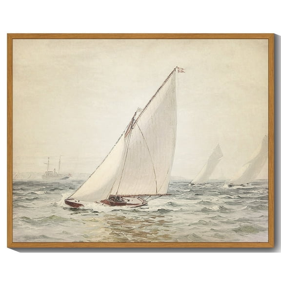 Drsoum Vintage Sailboats Sea Landscape Wall Art Fishing Boat Classic Wall Prints Modern Farmhouse Kitchen Bathroom Office Decor - 8x10in Nature Framed