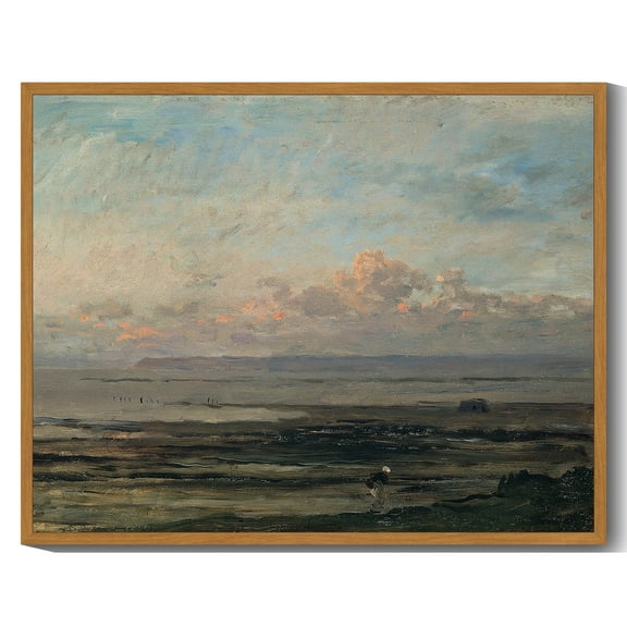 Drsoum Vintage Seascape Wall Art 11x14in Nature Framed Classic Retro Beach Landscape Wall Prints Farmhouse Kitchen Bathroom Office Decor