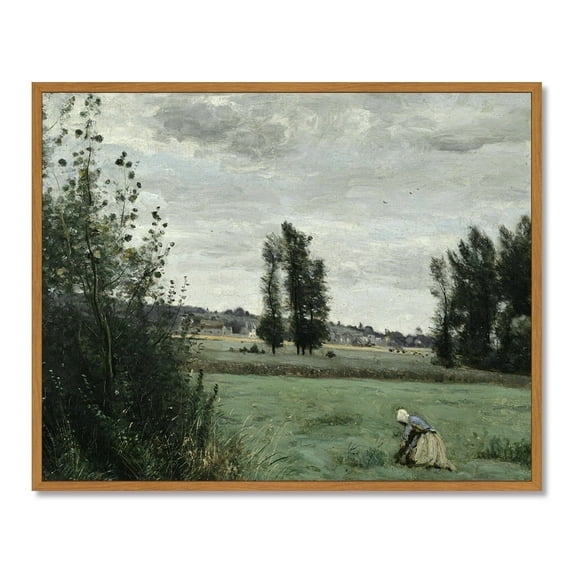 Drsoum Vintage The Vast Grassland Classic Wall Art Landscape Canvas Wall Prints Modern Farmhouse Kitchen Bathroom Office Decor 8x10in Natural Framed