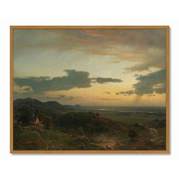 Drsoum Vintage Village Landscape Wall Prints Classic Retro Farmhouse Rustic Decorations for Living Room Bedroom 8x10in Natural Framed