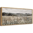 thumbnail image 1 of Drsoum Vintage Wall Art Meadow with Flowers Landscape Painting Retro Scenery Farmhouse Bedroom Living Room Decor 8x16in Natural Framed, 1 of 7