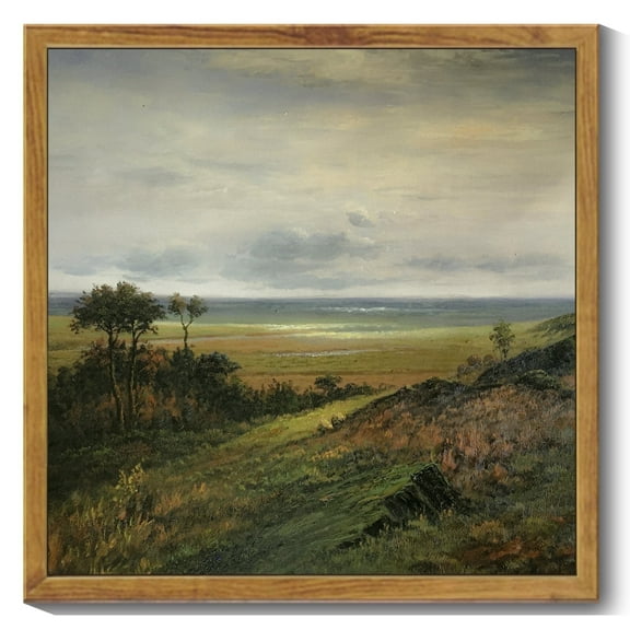 Drsoum Vintage Wilderness Wall Art Classic Retro Landscape Wall Prints Farmhouse Kitchen Bathroom Office Decor 10x10in Natural Framed