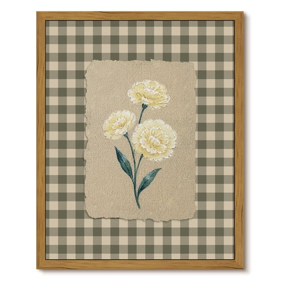 Drsoum Yellow Floral Wall Art Framed Canvas Print 8x10 Inch
