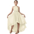 thumbnail image 1 of Drtj 2-14T Chiffon Flower Girls Dresses Wedding Party Halter Sleeveless Junior Bridesmaid Dress, 1 of 6