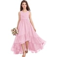 thumbnail image 1 of Drtj 2-14T Kids Junior Bridesmaid Dresses Flower Girls Party V-neck Pleated Chiffon Dresses, 1 of 6