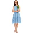 thumbnail image 1 of Drtj 2-14T Kids Junior Bridesmaid Wedding Dress A-line Scoop Knee-Length Chiffon Flower Girl Dresses, 1 of 6