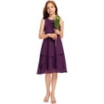 thumbnail image 1 of Drtj 2-14T Kids Junior Bridesmaid Wedding Dress A-line Scoop Knee-Length Chiffon Flower Girl Dresses, 1 of 6