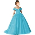 thumbnail image 1 of Drtj 2-14T Kids Teens Flower Girl Dress Off Shoulder Pageant Sparkling Formal Dress Birthday Party Ball Gowns, 1 of 7