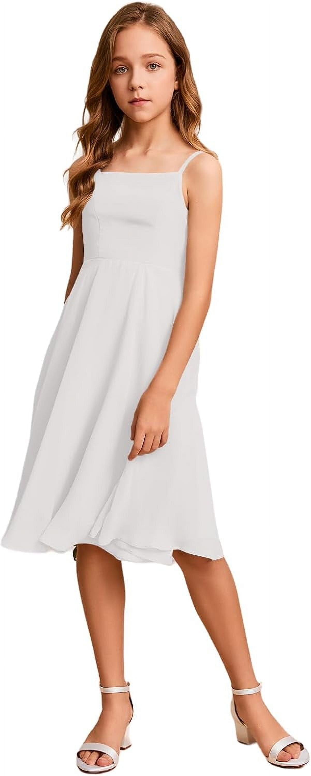 Drtj 2-14T Kids Teens Girls A-line Junior Bridesmaid Chiffon Flower Girl Dress  Knee-Length Formal Wedding Party Pageant - Walmart.com