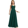 thumbnail image 1 of Drtj 2-14T Kids Teens Junior Bridesmaid Flower Girl Dresses A-line V-Neck Floor-Length Chiffon, 1 of 5