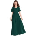 thumbnail image 1 of Drtj 2-14T Kids Teens Junior Bridesmaid Flower Girl Dresses Formal Dresses V-Neck Floor-Length Chiffon, 1 of 7