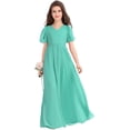 thumbnail image 1 of Drtj 2-14T Kids Teens Junior Bridesmaid Flower Girl Dresses Formal Dresses V-Neck Floor-Length Chiffon, 1 of 7