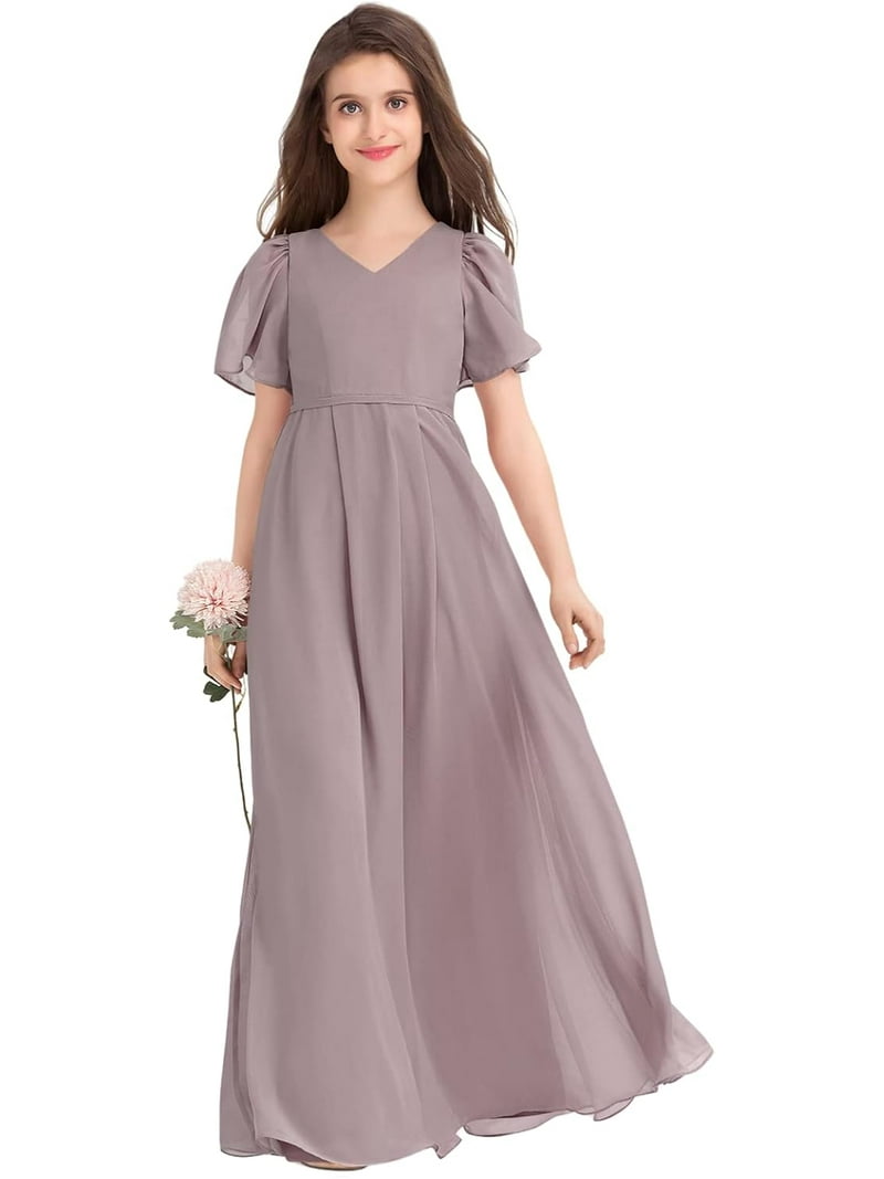 Drtj 2-14T Kids Teens Junior Bridesmaid Flower Girl Dresses Formal