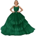 thumbnail image 1 of Drtj Elegant Lace Flower Girl Dress - Tulle First Communion & Wedding Pageant Gown for Girls Ages 2-16 (Bridesmaid, Party, Special Occasions), 1 of 5