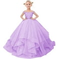 thumbnail image 1 of Drtj Flower Girl Dress - Elegant Tulle & Lace Princess Gown for Weddings, Pageants, First Communion (Ages 2-16), 1 of 6