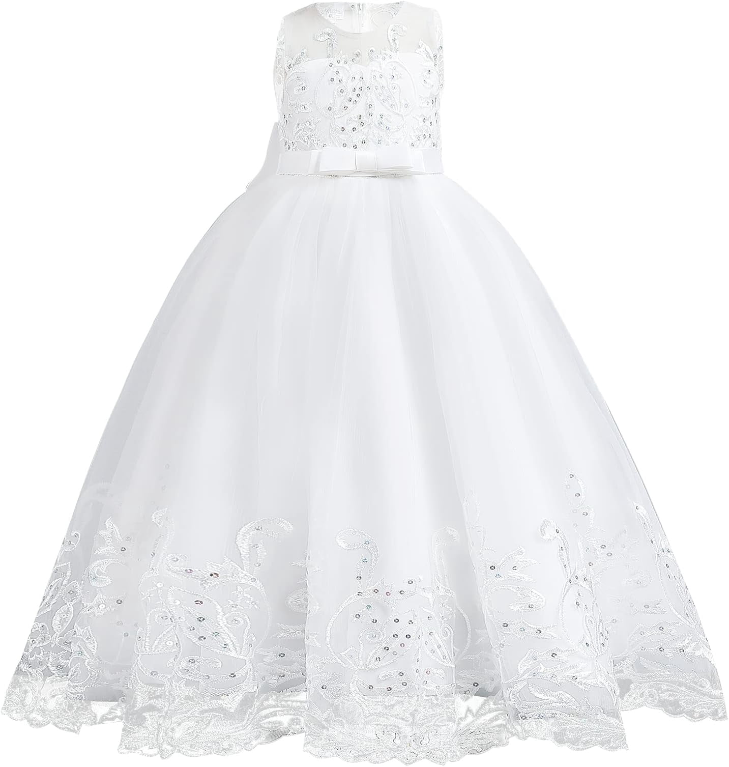 Aurora Gleam - Floor Length Gown with Detachable Tulle Sleeves (9-10 Years)