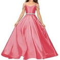 thumbnail image 1 of Drtj Flower Girls Satin Rhinestone Pageant Dresses Princess A-Line Floor Length Formal Wedding Party Gowns, Sized 2-14T, 1 of 6