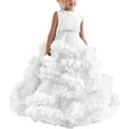 thumbnail image 1 of Drtj Girl's Elegant Tulle Flower Girl Dress - Lace & Satin Pageant Gown for Weddings, First Communion & Special Occasions, 1 of 6