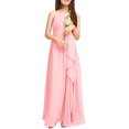 thumbnail image 1 of Drtj Girls Chiffon Dresses Formal Sleeveless Junior Bridesmaid Wedding Party Maxi Dress, 1 of 11