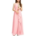 thumbnail image 1 of Drtj Girls Chiffon Dresses Formal Sleeveless Junior Bridesmaid Wedding Party Maxi Dress, 1 of 11