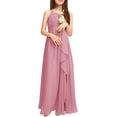 thumbnail image 1 of Drtj Girls Chiffon Dresses Formal Sleeveless Junior Bridesmaid Wedding Party Maxi Dress, 1 of 6